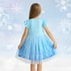 thumbnail image 3 of Disfraz de princesa HenzWorld, vestido de tul azul y blanco para niños de 7 a 8 años, 3 of 6
