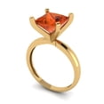 thumbnail image 2 of Solitaire Engagement Ring for Women - 3ct Simulated Red Diamond in 18K Yellow Gold Promise Ring, 2 of 6