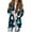 Blue, variant on Women's Fashionable Loose-Fit Casual Cardigan with Christmas Print Mid-Length Coat for Holiday Outfits and Comfortable Wear,Light Blue,3XL