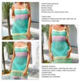thumbnail image 3 of Vestido calado de punto sin mangas, vestido de Bikini de playa de moda sin espalda con retazos de rayas coloridas para verano, 3 of 8