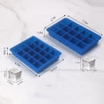 thumbnail image 2 of 1 Tbsp & 2 Tbsp Silicone Freezer Molds - For Storing Garlic, Herbs, Ginger, Pesto, Tomato Paste, Lemon Juice,Vegetable Purees,Purees and More - Silicone Food Freezer Tray (Blue 2 Pack), 2 of 6