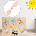 thumbnail image 3 of Busy Board Montessori Toys Coat Button Habilidades básicas educativas Accesorios de bricolaje hebilla de cuerno rosa Zulema juego de mesa ocupado, 3 of 7