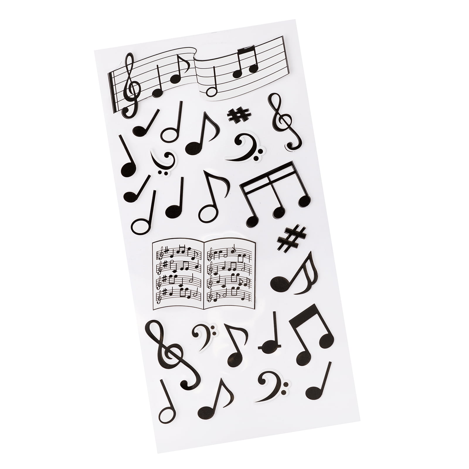 Sticko Solid Silhouette Classic Multicolor Music Notes Vinyl Stickers, 26 Piece