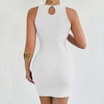 thumbnail image 6 of Blmnix Dresses for Women Short Dress Bodycon Sexy Dresses Under Dress White Mini Sleeveless Crew Neck Adjustable Waist Plus Size Summer Dresses,XS, 6 of 7
