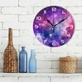 thumbnail image 3 of Dreamtimes Space Galaxy Wall Clock, 10 Inch Silent Non Ticking Round Clock Oil Painting Clock Easy to Read Clock for Living Room Bedroom Bathroom Home Decor, 3 of 7