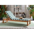 thumbnail image 4 of Safavieh Sophie Eucalyptus Wood Outdoor Lounge Chairs, Natural/Hunter Green Stripe, 4 of 15