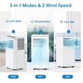 thumbnail image 2 of 8000BTU Portable Air Conditioner with Cooling, Dehumidifier, Fan 3-IN-1 Indoor AC, Sleep Mode, 24H Timer, 2 Wind Speeds, Portable AC with Remote Control for Home Offices Garage, 2 of 7