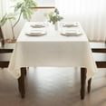 thumbnail image 4 of Xukmct Rectangle Table Cloth Linen Solid Color Tablecloth Decorative Fabric Table Cover for Dining/Party/Birthday/Wedding, 55" x 71", 4 of 8