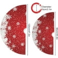 thumbnail image 3 of Coolnut Christmas Tree Skirt Snowflake Xmas Tree Skirt, Floor Door Round Mat Decorations for Holiday Party Home Christmas Day Ornaments,35.4", 3 of 6
