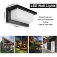 thumbnail image 5 of Lámpara de pared LED para exteriores de 18 W con sensor de movimiento, moderna lámpara de aluminio de color negro, blanco cálido de 3000 K, IP65, resistente al agua, iluminación decorativa para, 5 of 5