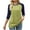 Yellow, variant on YHAJDS Womens 3/4 Sleeves Tops Color Raglan Sleeve Round Neck Spring Summer T Shirt