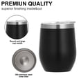 thumbnail image 3 of Stainless Steel Wine Tumbler, 12oz Vacuum Insulated Cup For Wine, Coffee, Cocktails, Beer (Fashionable Black, Multi-purpose Usage), 3 of 5