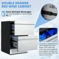 thumbnail image 6 of 24 Inch Under Counter Double Drawer Fridge,Weather Proof Stainless Steel Outdoor Beverage Refrigerator for Patio, Built-in Beverage Fridge for Home & Commercial Use,Stainless Steel 95 Can Capacity, 6 of 8