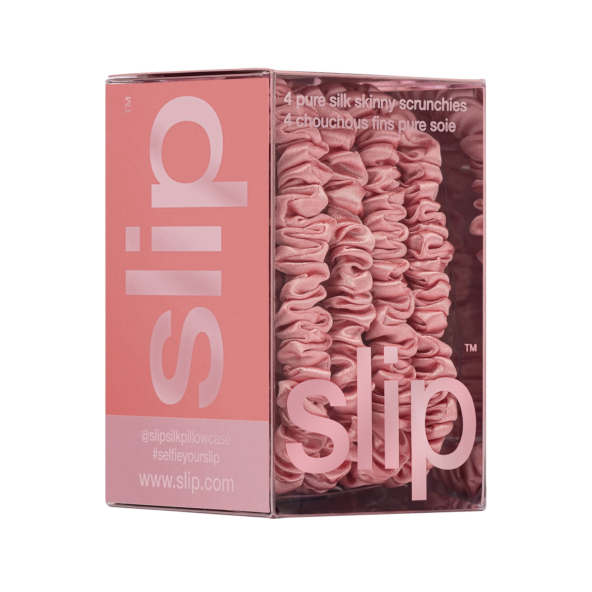 slip pure silk skinny scrunchies - rose