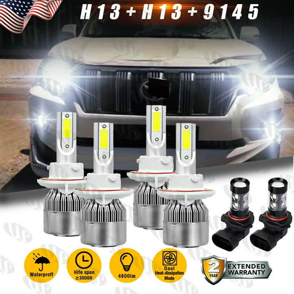 LED Headlight Hi/Lo Fog Light Bulbs Combo Kits For Ford F250 F350 F450 2005-2019