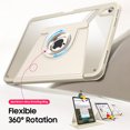 thumbnail image 3 of Fintie Rotating Case for iPad Air 11-Inch (2026/2025/2024) and iPad Air 10.9-Inch 5th/4th Gen, 360° Swivel Stand, Clear Hard Back Cover, Built-in Pencil Holder, Starlight, 3 of 9