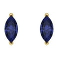 thumbnail image 3 of 1.0 Ct Marquise Cut Studs Blue Tanzanite 18K Yellow Solid Solid Gold Everyday Dainty Earrings Screw Back, 3 of 7