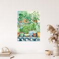 thumbnail image 4 of Fresh Herb Plant Pots on Tiled Shelves Folk Art Watercolour Painting Bright Kitchen Artwork Unframed Wall Art Print Poster Home Decor Premium, 4 of 5