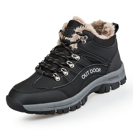 

Men‘s Fleece Thickened Snow Boots Non-slip Wear-resistant Cotton Shoes Comfortable Warm Winter Shoes