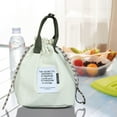 thumbnail image 2 of AuroraX Insulated Drawstring Lunch Bag Tote 12 Cans Portable Aesthetic Nylon Lunch Box for Women,Men White Water-Resistant Storage Bags with Sturdy Handle for School Office Work, 2 of 3
