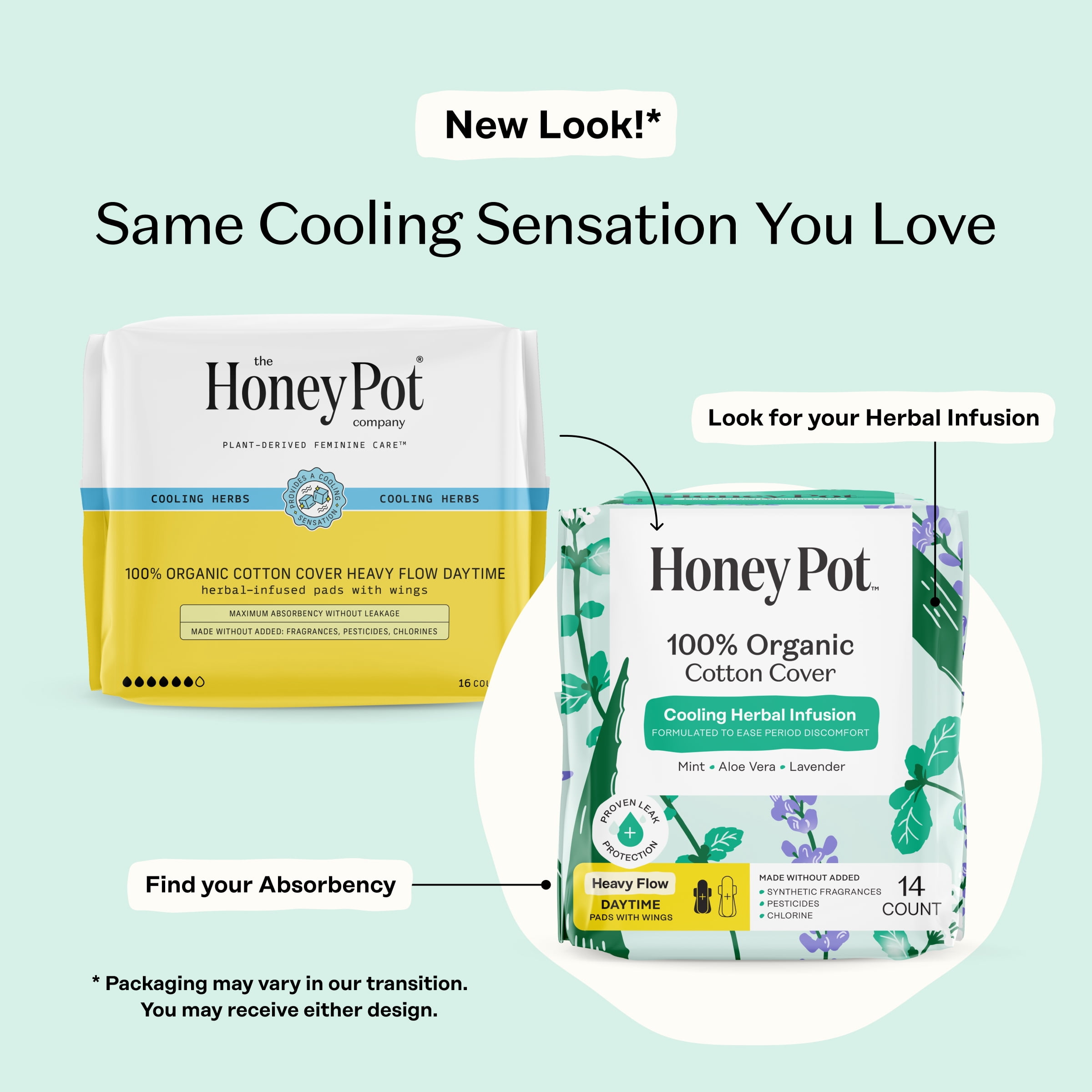 Honey Pot Cooling Heavy Flow Daytime, 14ct