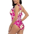 thumbnail image 6 of Balery Vintage Flowers One Shoulder Swimsuits for Women Ruffle Swimsuits Tummy Control One Shoulder Bathing Suits-Small, 6 of 8