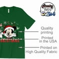 thumbnail image 3 of Disney Mickey Merry Christmas Graphic Design Casual Short Sleeve Shirt (Green-2X Large), 3 of 6