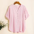 thumbnail image 5 of SNKSDGM Women's Plus Casual Easter Shirts for Women Womens Shirts Casual Summer Women's Fashion Casual Material New Striped Splicing Short Sleeved Shirt Color Shirt Long Sleeve Shirts for Women, 5 of 6