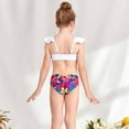 thumbnail image 4 of Joau Teen Girls Ruffle Bikinis Two Pieces Swimsuits Cute Print Hawaiian Beach Sports Bathing Suit Set for 8-14 Years Old Kids, 4 of 9