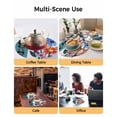 thumbnail image 2 of 13 Inch Round Placemats Set of 4, Spring Daisy Non Slip Heat Insulation PP Table Mats, Turquoise Modern Abstract Art Dots Floral Washable Place Mats for Kitchen Dining Party Table Decor, 2 of 7