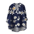 thumbnail image 2 of ZHENHONG Cotton Linen Shirts For Women V Neck Long Sleeve Tops Summer Trendy Blouses Casual Loose Tunic Tops, 2 of 4