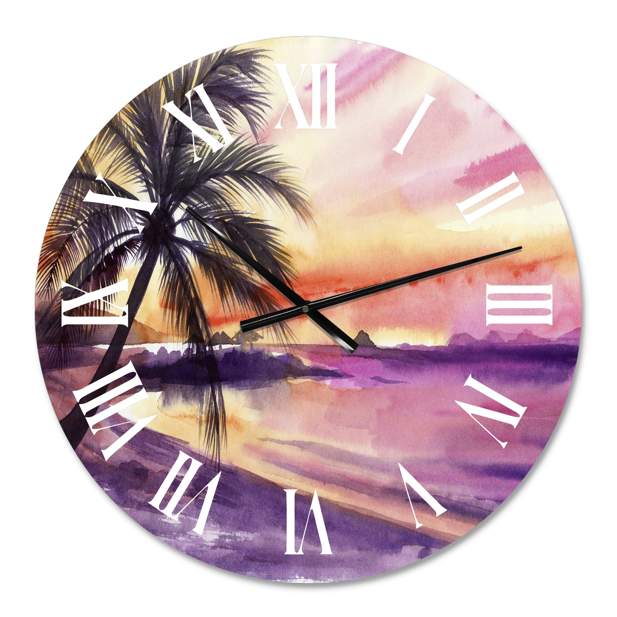 Designart 1 in Quartz Coastal Wall Clock