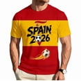 thumbnail image 2 of Soccer Cup 2026 Graphic Tee for Men, Crew Neck Short Sleeve National Team Jersey Shirt - Lightweight Summer Fan Top with Country Flag Print for Match Day & Casual Wear Red XXXXXL, 2 of 6