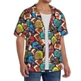 thumbnail image 4 of Disketp Men's Hawaiian American Football Print Shirts Button Down Holiday Beach Shirts-Large, 4 of 7