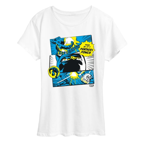 Marvel Black Panther - Comic Panels - Women's Short Sleeve Graphic T-Shirt