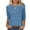 Blue#2, variant on Women's Casual 3/4 Sleeve T-Shirts Round Neck Cute Tops Basic Lightweight Blouses Loose Fit Business Work Tees