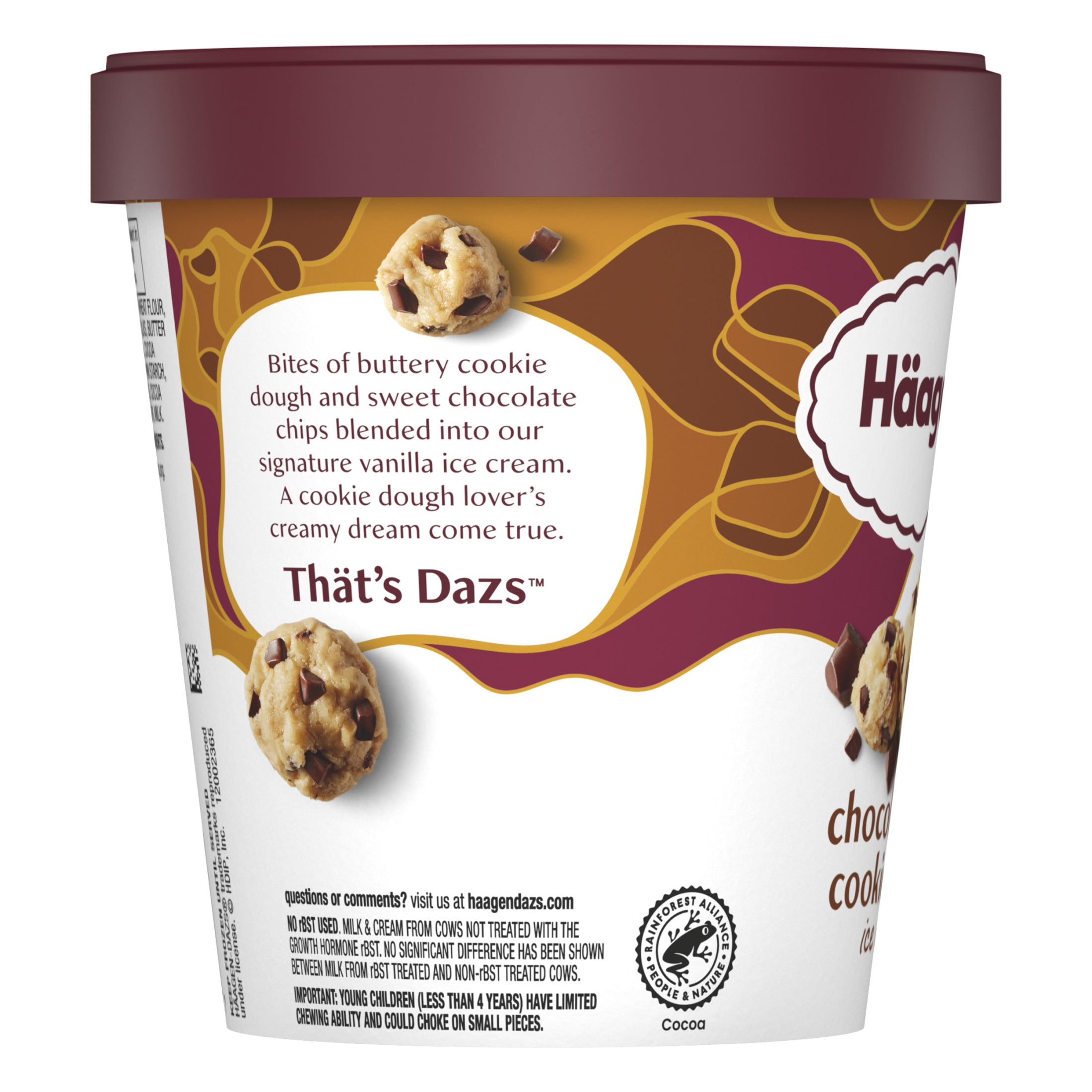 Haagen Dazs Chocolate Chip Cookie Dough Ice Cream, Kosher, 14 oz
