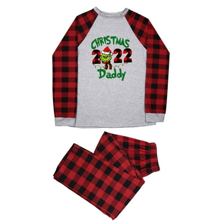 

Randolph Family Matching Christmas Pajamas Set Plaid Sleeves Cute Pattern Printing Festival For Adults & Kids Parent-Child Outfit