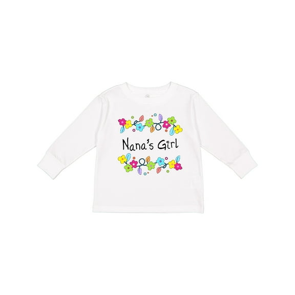 Inktastic Nanas Girl- bright flowers Girls Long Sleeve Toddler T-Shirt