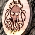 thumbnail image 2 of Cthulhu - Raw Cedar Ornament 3x3in, 2 of 2