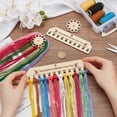 thumbnail image 3 of 1set 4pcs Wood Thread Winding Boards Floss Bobbin Thread Organizer Card for Cross-Stitch BurlyWood 54x50x3mm Sewing Storage, 3 of 6
