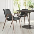 thumbnail image 4 of Desi Dining Chair Black & Walnut Dining Chair, Modern Style, Plush and durable faux leather fabric, Plywood, Indoor Dining, 4 of 5