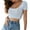 Multicolor, variant on Womens Short - Sleeve Square - Neck Cutout - Front Fitted Cropped Top - Edgy for Summer Streetwear