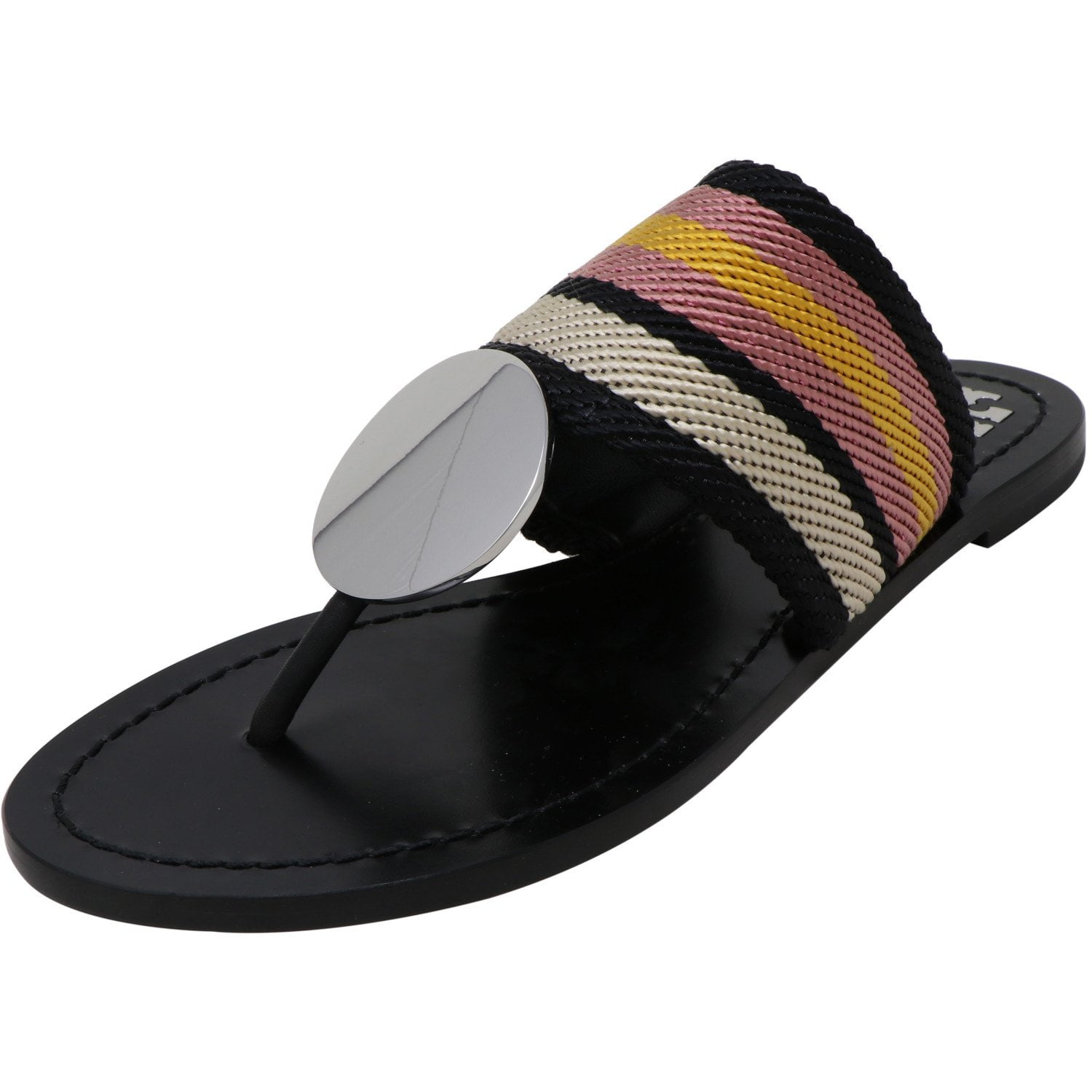 Tory Burch Women's Patos Disk Sandal Black Stripe / Perfect 960 Leather -   | Walmart Canada