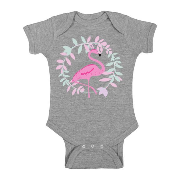 Awkward Styles Flamingo Crown Baby Bodysuit Short Sleeve Pink Flamingo Romper for Boys Summer One Piece for Girls Pink Flamingo Romper for Children Flamingo Gifts for Little One Summer Clothing