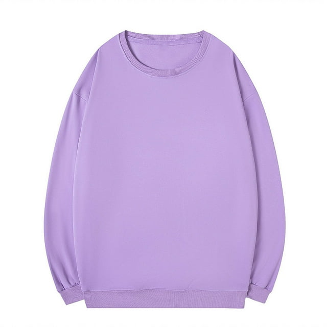 Blusas y camisas de manga larga con cuello redondo para hombre, blusas casuales de color liso, básicas, de cuello redondo, de poliéster.