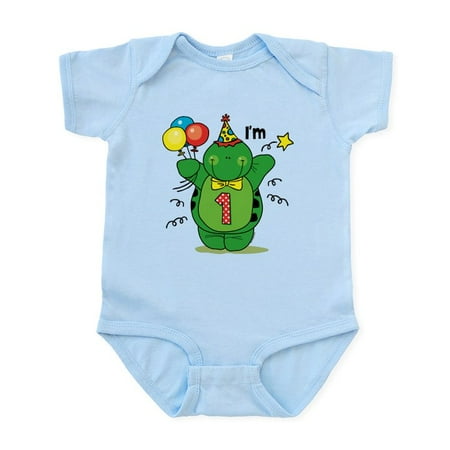 

CafePress - Happy Turtle 1St Birthday Baby Light Bodysuit - Baby Light Bodysuit Size Newborn - 24 Months