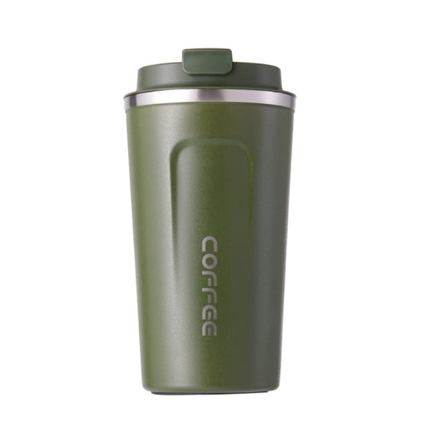 Naiovety Taza de café de viaje Taza aislada portátil Frasco de acero inoxidable a prueba de fugas Botella de vacío 510ml Azul oscuro Utensilios de cocina Verde militar