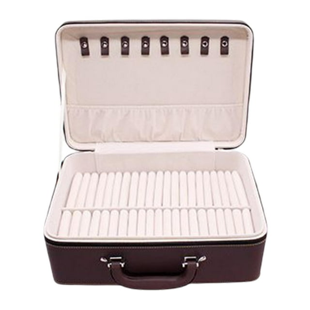 Caja de brazalete de joyería jinwen Caso del brazalete Cuero PU Café