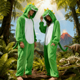 thumbnail image 4 of YUEHUA Adult Dinosaur Pajamas With Hood For Comfortable Homewear Matching Family Outfit, 4 of 6